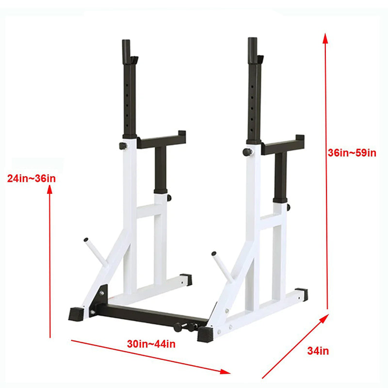 Heavy Duty Squat Rack Black & Wight