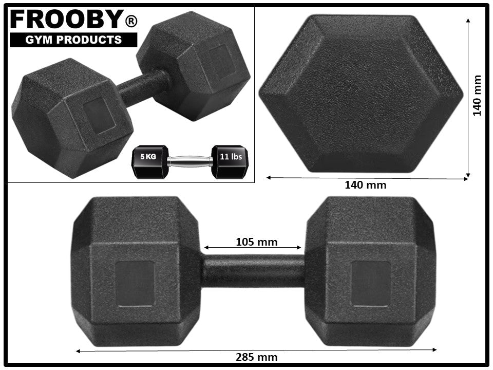 2KG - 10KG Concrete Hex Dumbbells Weight Pairs