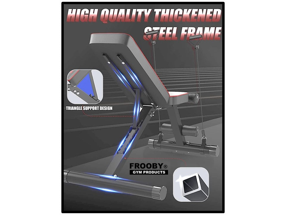 Foldable Gym Weight Bench 7 Incline Adjustable 36-7