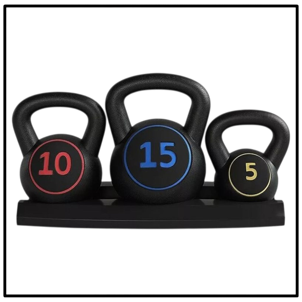 3pc Vinyl Kettlebell Rack 5-15Lbs set