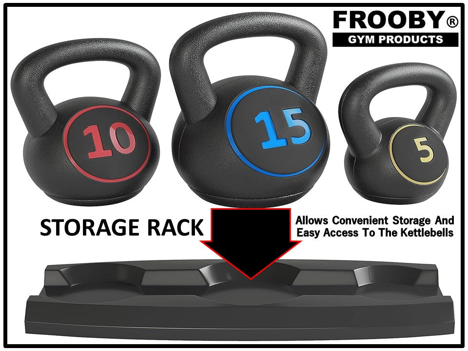 3pc Vinyl Kettlebell Rack 5-15Lbs set