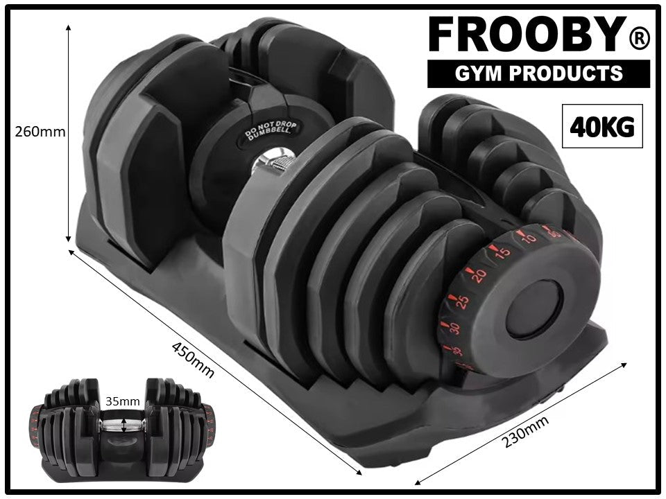 Single 40kg Adjustable Dumbbell 5kg to 40kg 15 In 1 Quick Dial