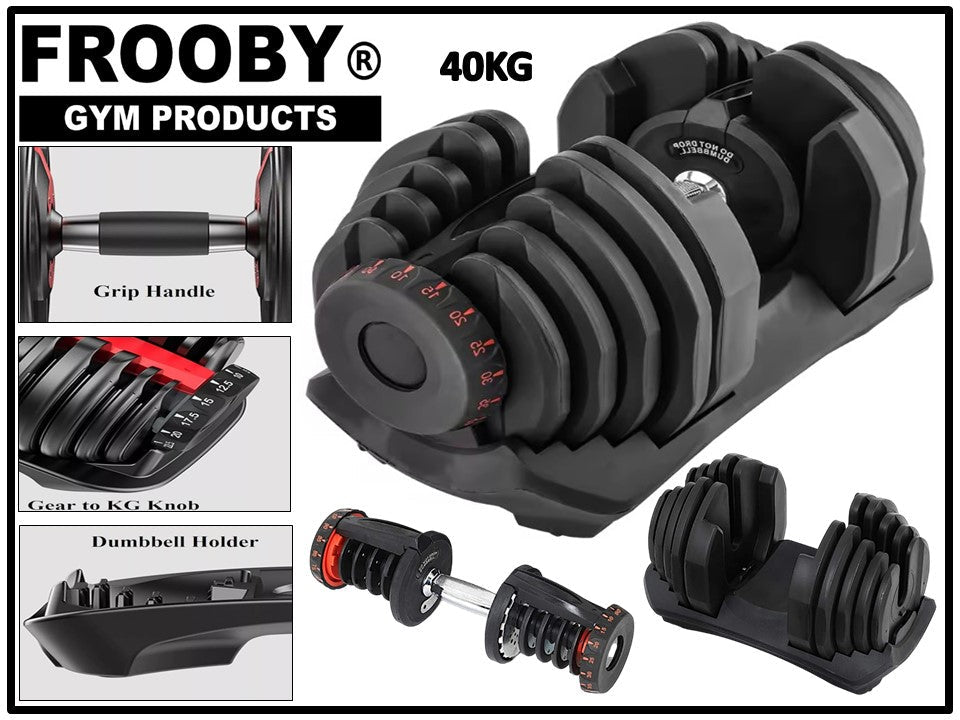 Single 40kg Adjustable Dumbbell 5kg to 40kg 15 In 1 Quick Dial