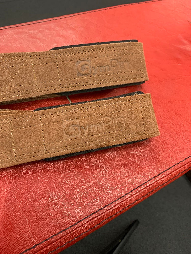 GymPin Padded Leather Weight Lifting Straps