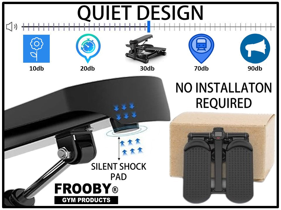 Home Workout Mini Stepper LCD Display W/ Rope Mat