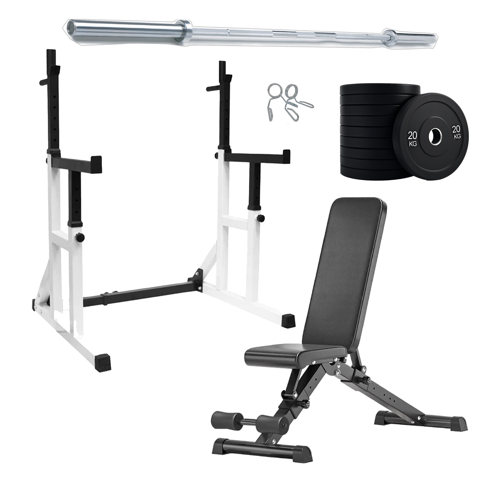 Heavy Duty Squat Rack Black & Wight